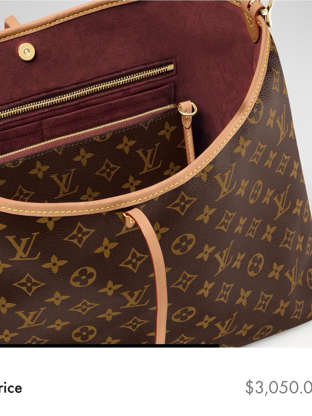 Louis Vuitton/ Monogram/Carry All MM Bag with Natural Vachetta Trim/NIB! NEW! - Picture 4 of 15